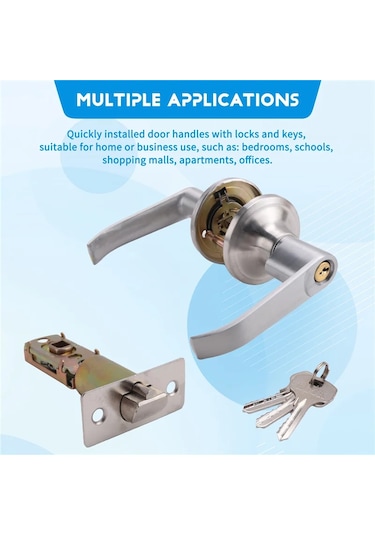 Aee3-kapı Kolu Kilit Giriş Sürgülü Ön Kapılar Giriş Anahtarlı Kilitler Ev Silver Diğer