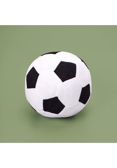 Evidea Soft Futbol Topu Figürlü Yastık - Siyah / Beyaz - 30x30 Cm Siyah / Beyaz
