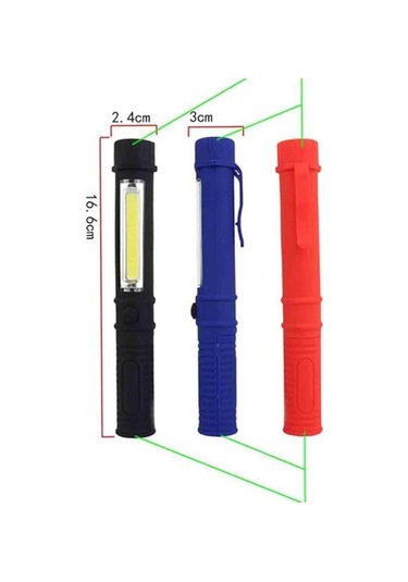 Single Sword Pilli El Feneri - Kalem Tipi Mıknatıslı Kamp Outdoor El Feneri Siyah