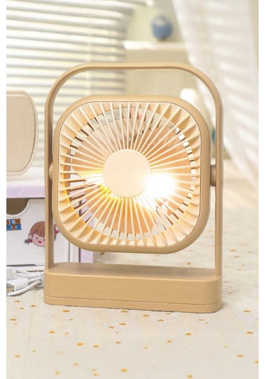 Taşınabilir Usb Şarjlı 3 Kademeli Masaüstü Fan Vantilatör Soğutucu Ys2551 Kahverengi Açık