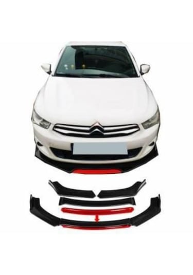 Opel Vectra 06 Uyumlu Ön Lip 4 Parça Kırmızı