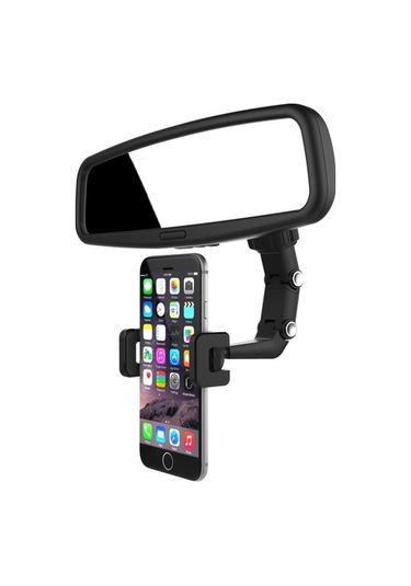 Yingfu Dikiz Aynasına Takılı Siyah Akıllı Telefon Tutucu, Uygun Her Akıllı Telefon İçin Diğer