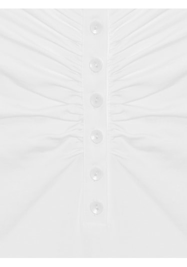 Dilvin 32661 Düğme Detaylı Bodysuit-beyaz Beyaz