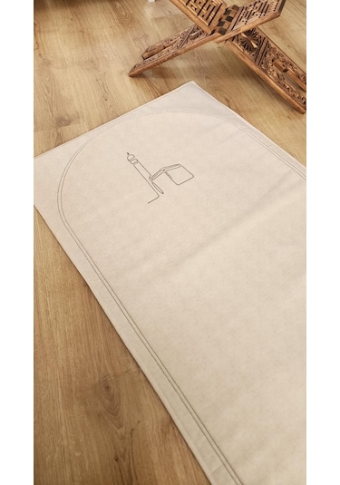 Seccade Naturel Düz Ham Keten Yumuşak İç Dolgu 70x115 Kabe Nakış Bej