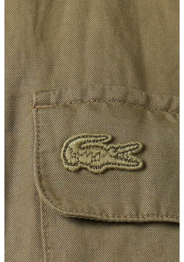 Lacoste Kadın Flare Fit Kısa Kollu Gömlek Yaka Elbise Şort Etek Haki