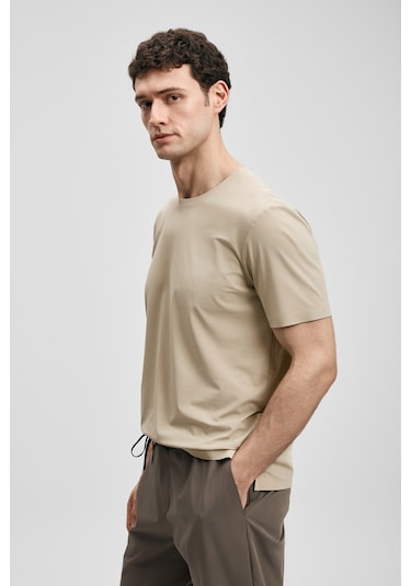 Lufian Nuvor Hi- Tech Performance Dikişsiz T- Shirt Toprak 111020319100495 Kahverengi