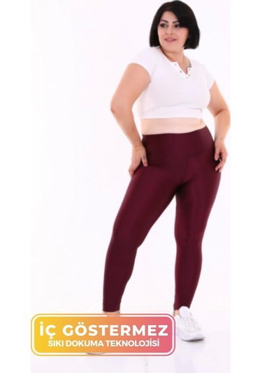 Enenstyle Fashıon Boutıque Yüksek Bel Toparlayıcı Sıkılaştırıcı Korse Push Up Özellikli İthal Dalgıç Tayt Bordo