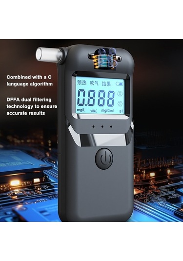 Besthome1 Taşınabilir Yüksek Hassasiyetli Alkol Ölçer, Sesli Sonuç, 50 Kayıt Hafızalı, Gece Okunabilir Lcd Ekran, Çok Kolay Kul