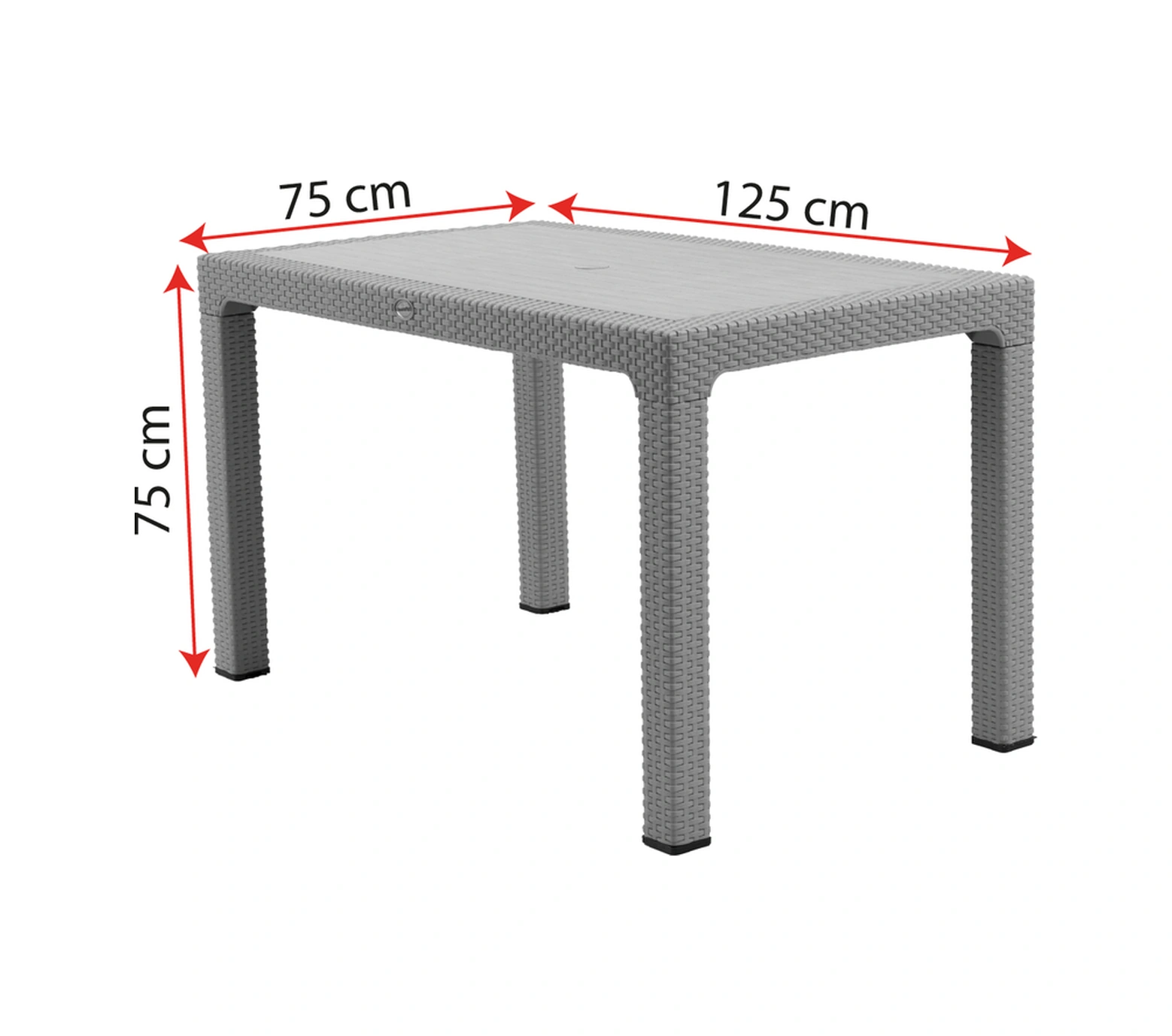Rattan 75x125 Cm Masa Siyah Siyah