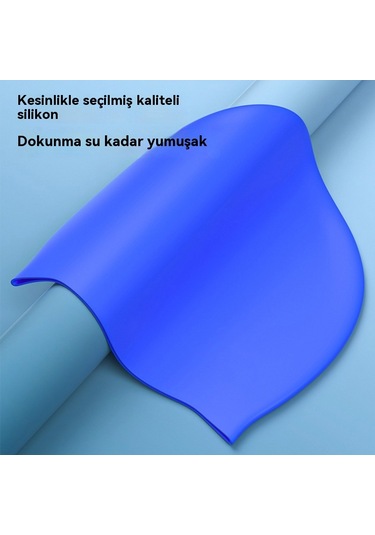 Aurora Çocuk Silikon Düz Kapak Su Geçirmez Düz Renk Büyük Meşap Kasımavi Mavi