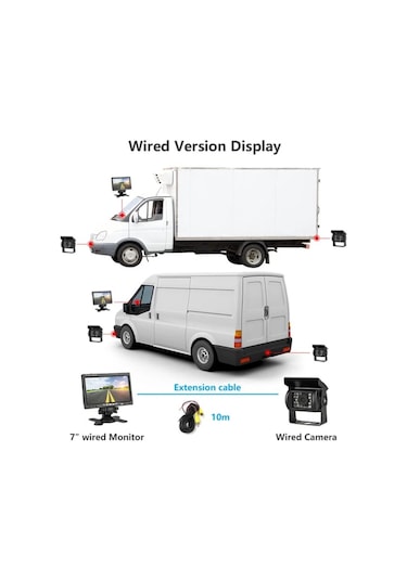 Traktör Biçerdöver 7inç Monitör ve Çift Kamera Sistemi