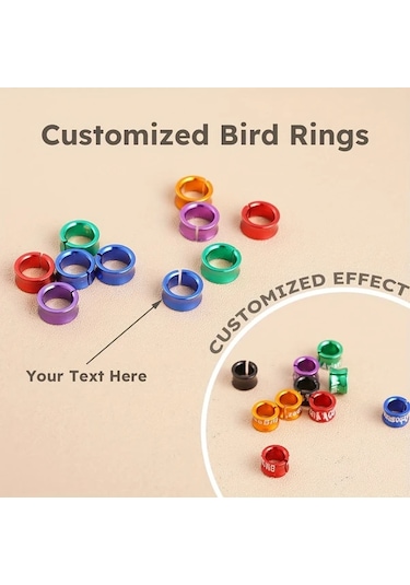 Elmpaly 10 Adet Alüminyum Kuş Bileziği 4.7 Mm Rastgele Renk Dayanıklı Kişiselleştirilmiş Kuş Eğitimi