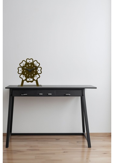 Mercan Model Metal Lazer Kesim Akar Sessiz Mekanizmalı Masa Saati Gold