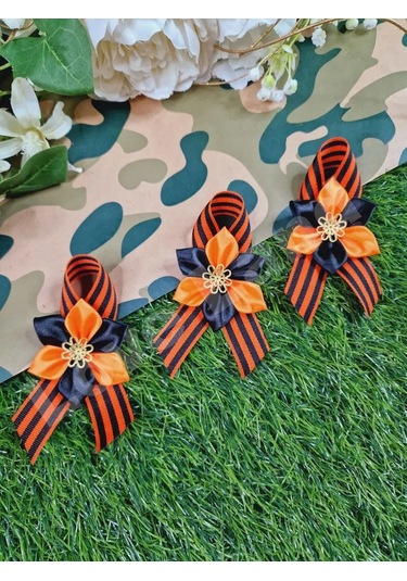 Love Land 9 Mayıs İçin Saint George Şeridi Broş 3 Adet 150559078 Turuncu