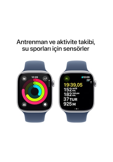 Apple Watch Series 10 GPS + Cellular 42 MM Alüminyum Kasa Spor Kordon S/M Akıllı Saat (Apple Türkiye Garantili)