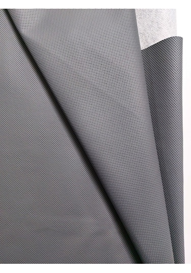 Gri Renk Delikli Suni Deri Oto Tavan Döşeme . Mobilya . Çanta 1 Metre