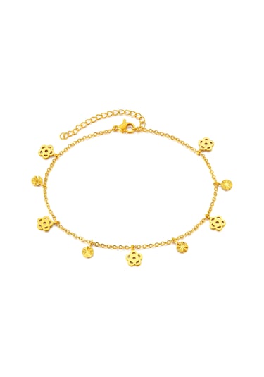 Sones Opk Gz196 Paslanmaz Çelik İskelet Çiçek Bileklik Altın