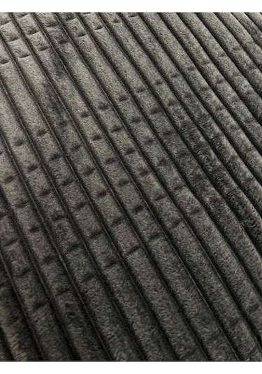 Modern Line Çift Kişilik 3 Parça Battaniye Seti Koyu Gri