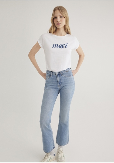 Mavi - Mavi Logo Baskılı Beyaz Tişört 166422-620 Beyaz