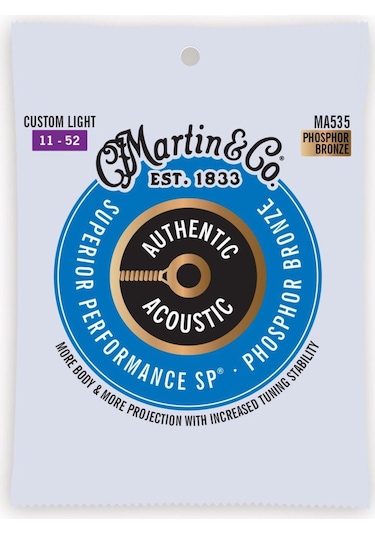 Martin Ma535 Otantik Sp Custom Light Phosphor Bronz Akustik Gitar Tel Takımı 11-52