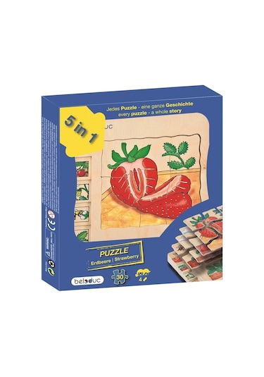 Beleduc Katlı Puzzle-Çilek15X15Cm