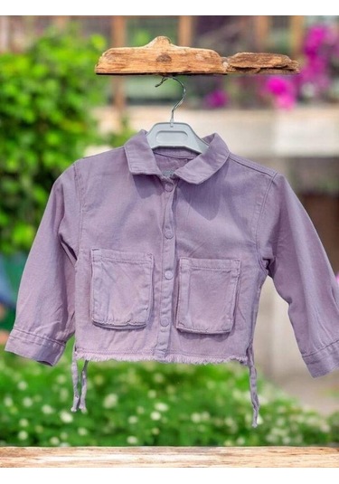 Kız Bebek Pamuklu İnce Dokulu Ceket-15123 Lila