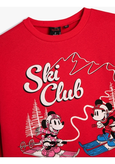 Koton Minnie Mouse Ve Mickey Mouse Sweatshirt Lisanslı Uzun Kollu Bisiklet Yaka Şardonlu Kırmızı 4wkg10692ak 4WKG10692AK414 Kırmızı