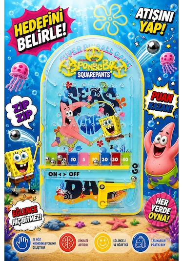 Pinball Sunger Bob Eğitici Retro Oyuncak Mavi