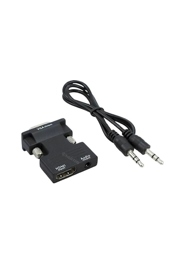 Ses Destekli Hdmı To Vga Çevirici Dönüştürücü 4499A Adaptor Monit