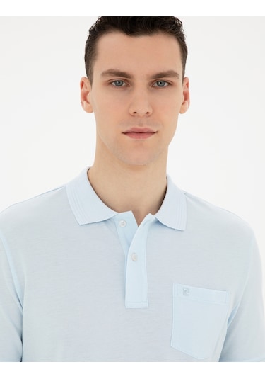 Pierre Cardin Erkek Buz Mavisi Tişört Basic 50280753-vr095 Buz Mavi