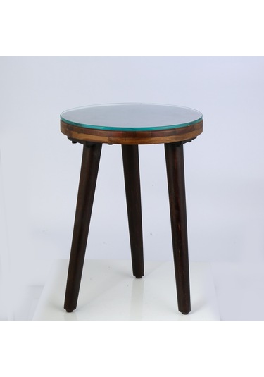 Vitale Toros Otantik Camlı Kenar Sehpa Küçük Ms.jg0028