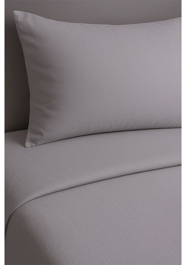 Tek Kişilik Nevresim Takımı Gri %100 Pamuk Gri