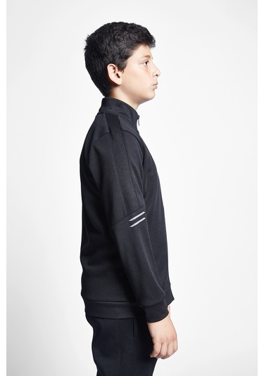 LESCON Siyah Çocuk Fermuarlı Sweatshirt 23S-3237-23B