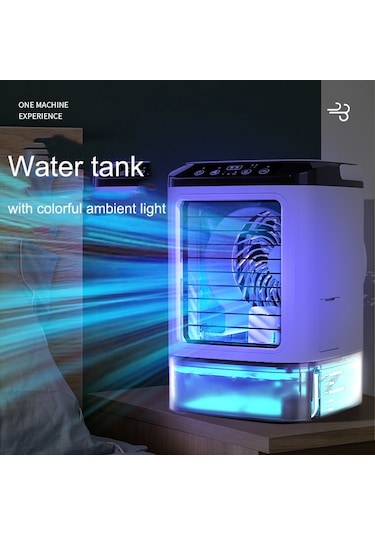 Masaüstü Mini Soğuk Hava Fanı Ev Nemlendirici Cn Fişli Çift Sprey Klima Fanı