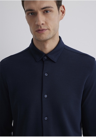 Mavi - Lacivert Liyosel Gömlek 0211582-70488 Lacivert