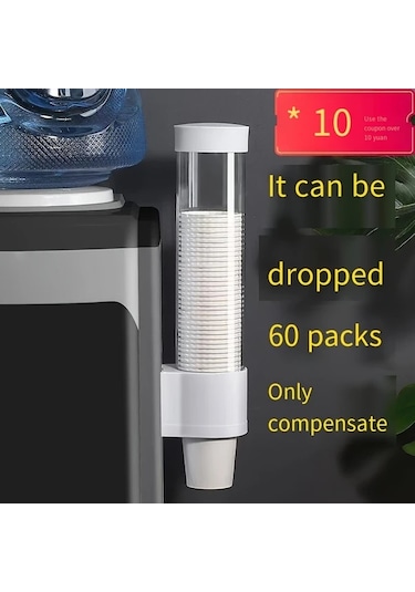 Dashanshop Duvar Tipi Toz Geçirmez Matara Dispanseri Uzun Beyaz Şeffaf Turuncu Aksanlı 2 Model Beyaz