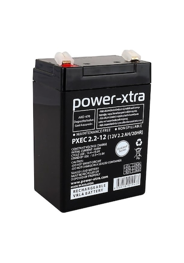 Power-xtra Ecolead - Pxec2.2-12 - 12v 2.2 Ah Kuru Akü - F1