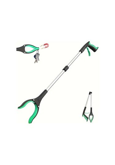 Oldfriend Yeşil 360 Derece Döner Maşalı 1/2/3 Parça Çöp Toplama Maşası - Yaşlılar Ve Profesyonel Kullanım İçin