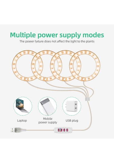 İç Mekan Bitkileri İçin Büyütme Işıkları 3 Kafa 6.2 W Güneş Işığı