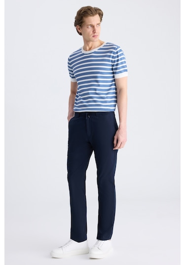 Twn Slim Fit Lacivert Düz Pamuklu Jogger Pantolon 4ec03s2263452 101