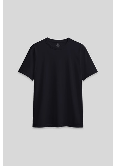 Lacivert O Yaka Standart Fit Basic Kadın T-shirt - 97311 Lacivert