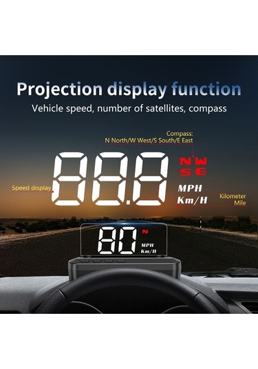 Pazly Araba Head-up Display Projektör Dijital Göstergeli Araç Kilometre K19990