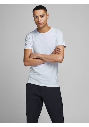 Jack & Jones Jack Jones Basic O-Neck Tee S/S Noos Erkek Beyaz Tshirt 12058529- Beyaz