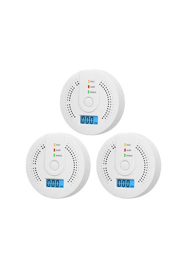 Neevoyu 3 Adet Karbon Monoksit Alarmı - Lcd Ekranlı, 85db Sesli + Işıklı Uyarı, Elektrokimyasal Sensörlü Aa Pil Yok