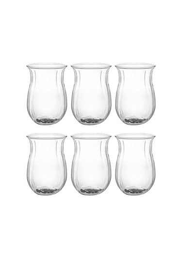 Kaveh Linka Cam Çay Bardağı 6'lı 155 CC Şeffaf