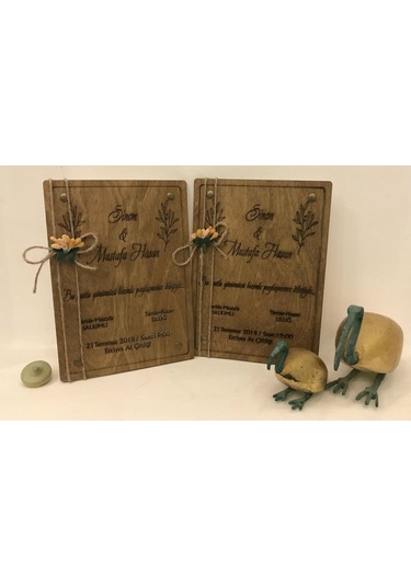 Hdrlazerdizayn Ahşap Lüks Düğün Davetiyesi
