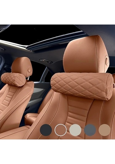 Dashanshop Hafızalı Köpük Araç Başlığı Yastığı Ash Gray Nefes Alabilir Uzun Yol Konfor