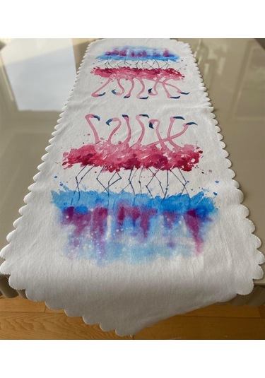 Flamingo Desenli 40x140 Cm Lazer Kesim Runner 140 X 40 -Dikdörtgen-Karışık (506972755)