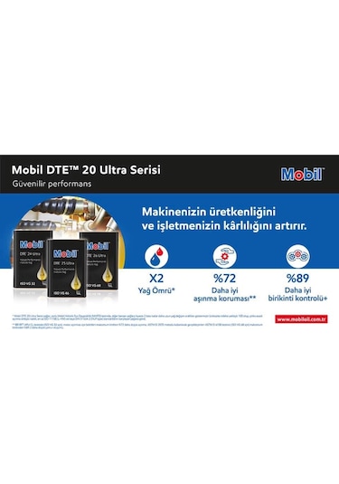 Mobil Dte 25 Ultra Yüksek Performanslı Hidrolik Yağı Teneke 16 L