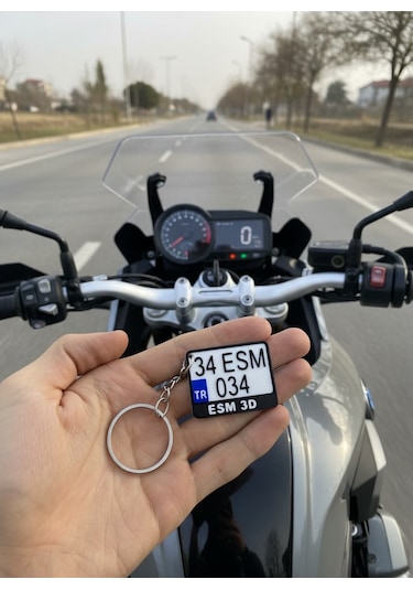 Kişiye Özel Motosiklet Anahtarlığı Plaka Tasarımlı 3d Baskı